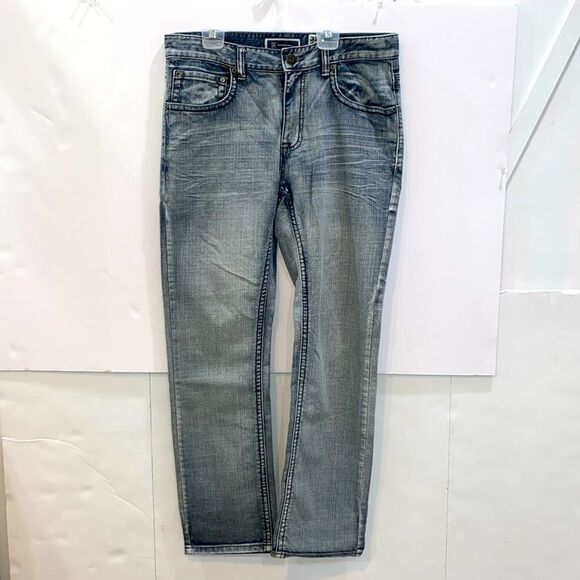 INC International Concepts Mens Berlin Slim Strait Gray Light Wash Jeans 32 x 30 - Picture 2 of 13